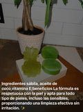 Jabón de sábila, aceite de coco, vitamina e